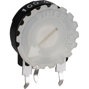 Main product image for Piher 100 Ohm Trimmer Potentiometer 1/4W 5/8" Vertical Mount029-101